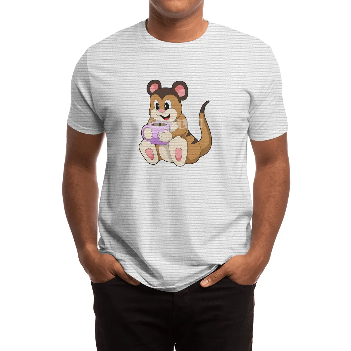 Meerkat with Cup of Coffee Spor T-Shirt