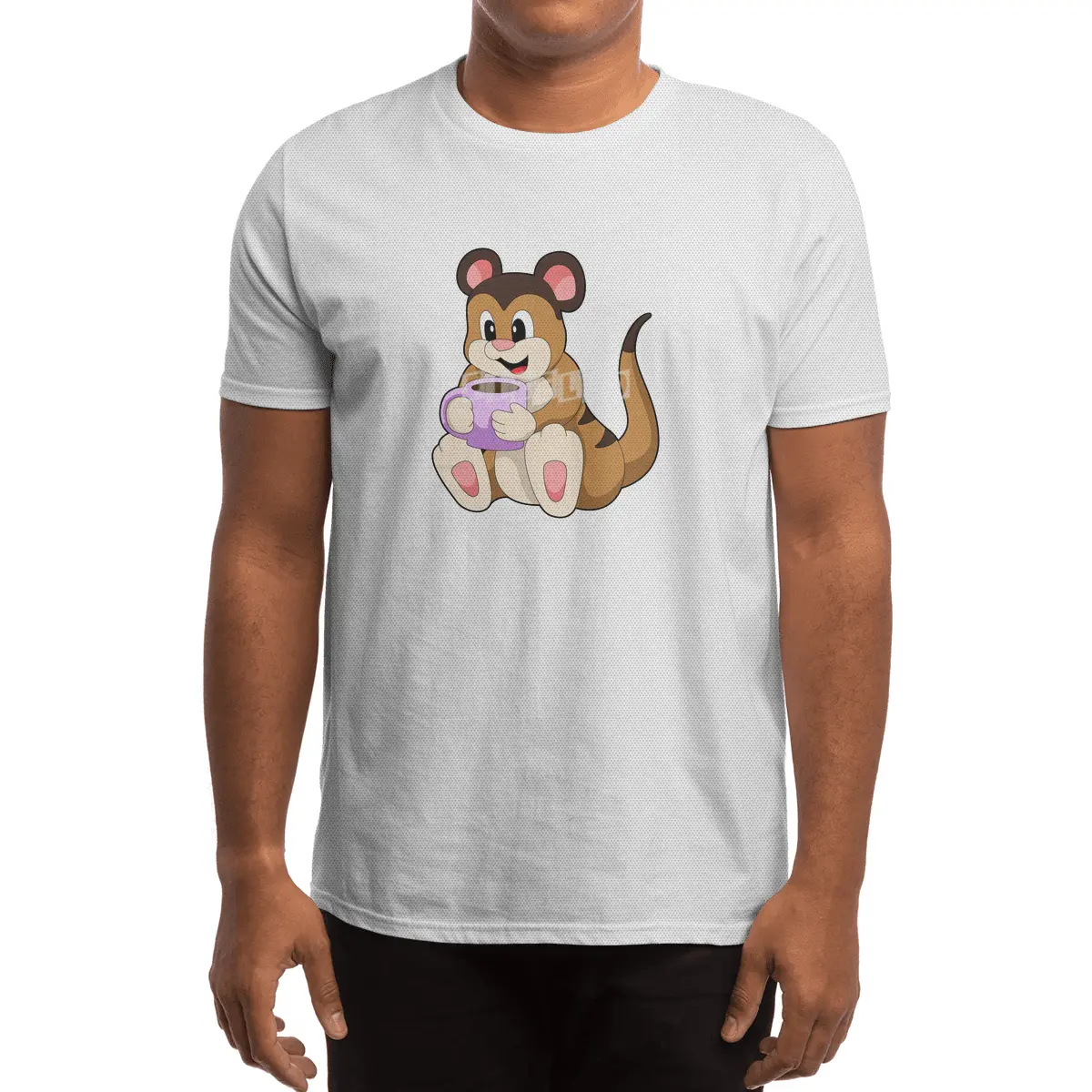 Meerkat with Cup of Coffee Spor T-Shirt