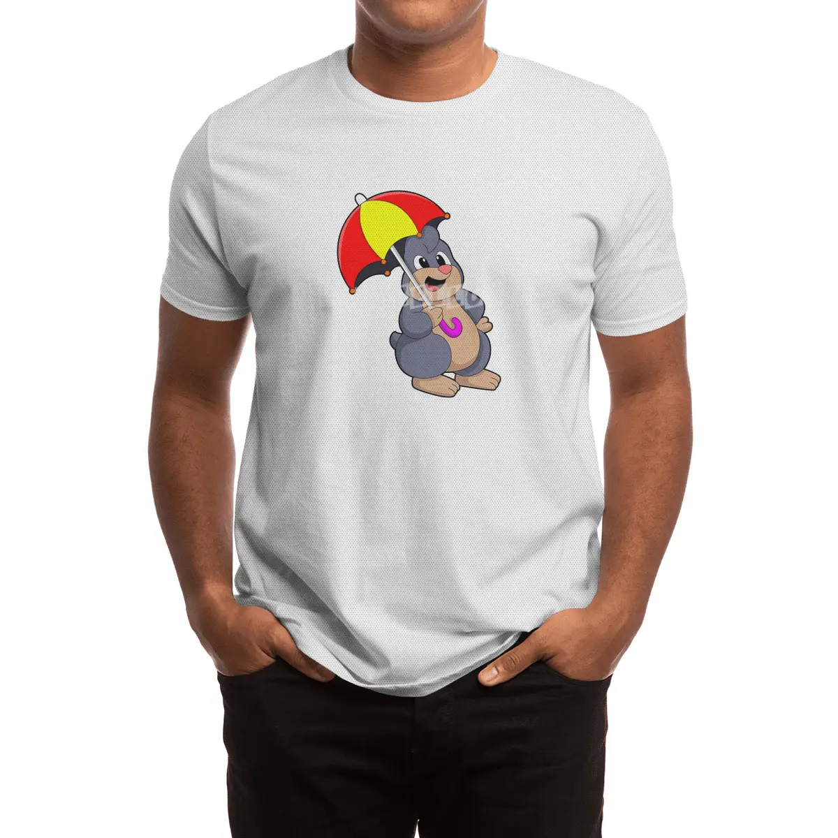 Mole with Umbrella Spor T-Shirt