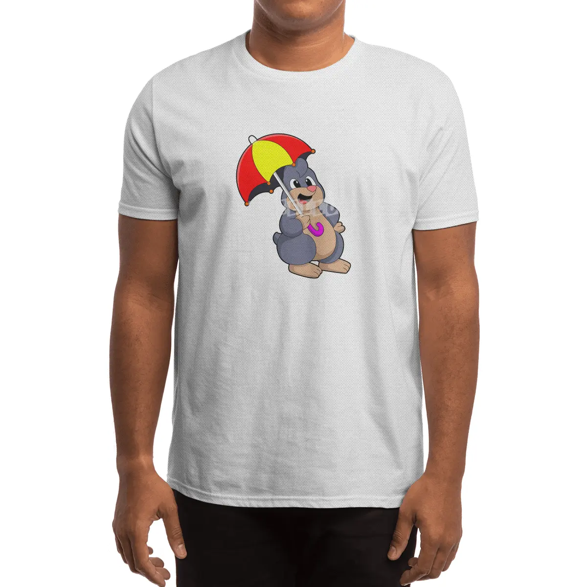 Mole with Umbrella Spor T-Shirt