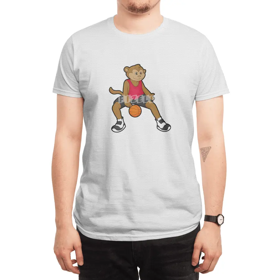 Monkey as Basketball player with Basketball Spor T-Shirt