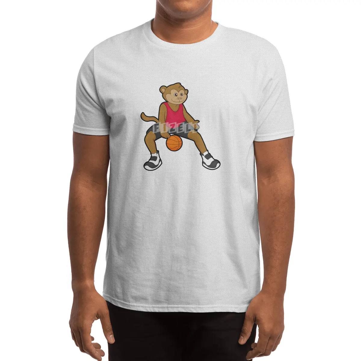 Monkey as Basketball player with Basketball Spor T-Shirt