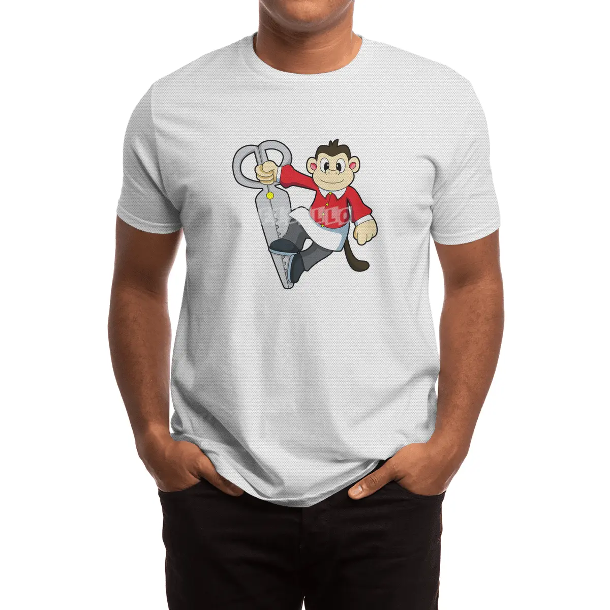 Monkey as Hairdresser with Scissors Spor T-Shirt