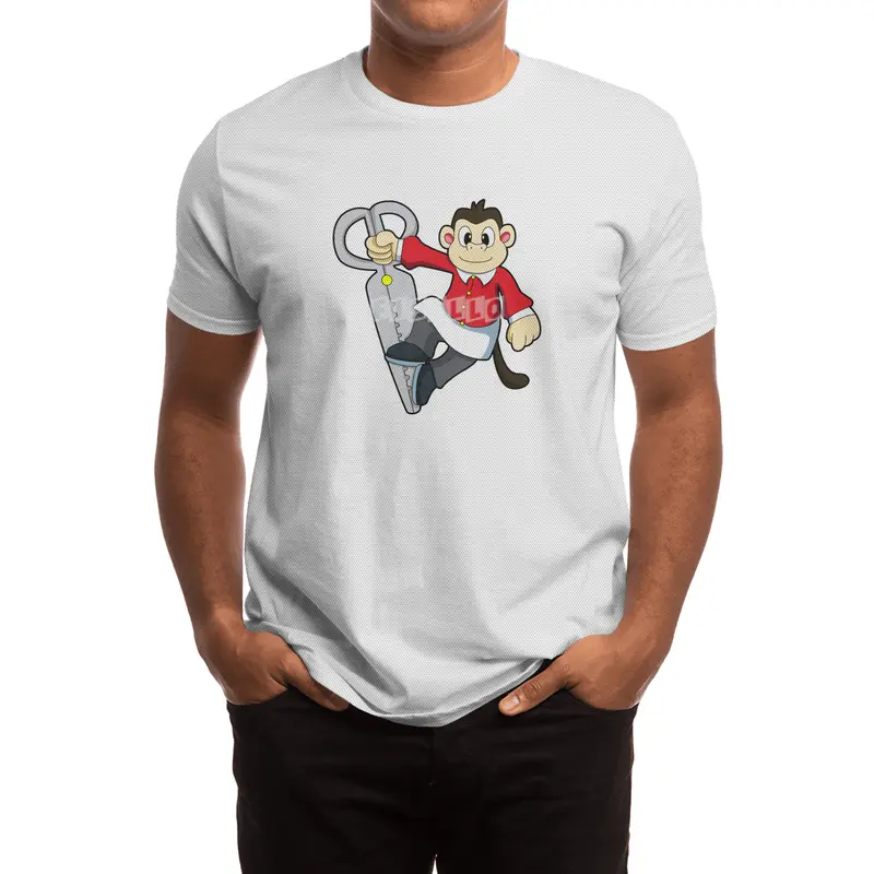 Monkey as Hairdresser with Scissors Spor T-Shirt