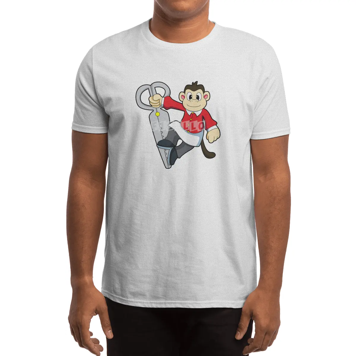 Monkey as Hairdresser with Scissors Spor T-Shirt