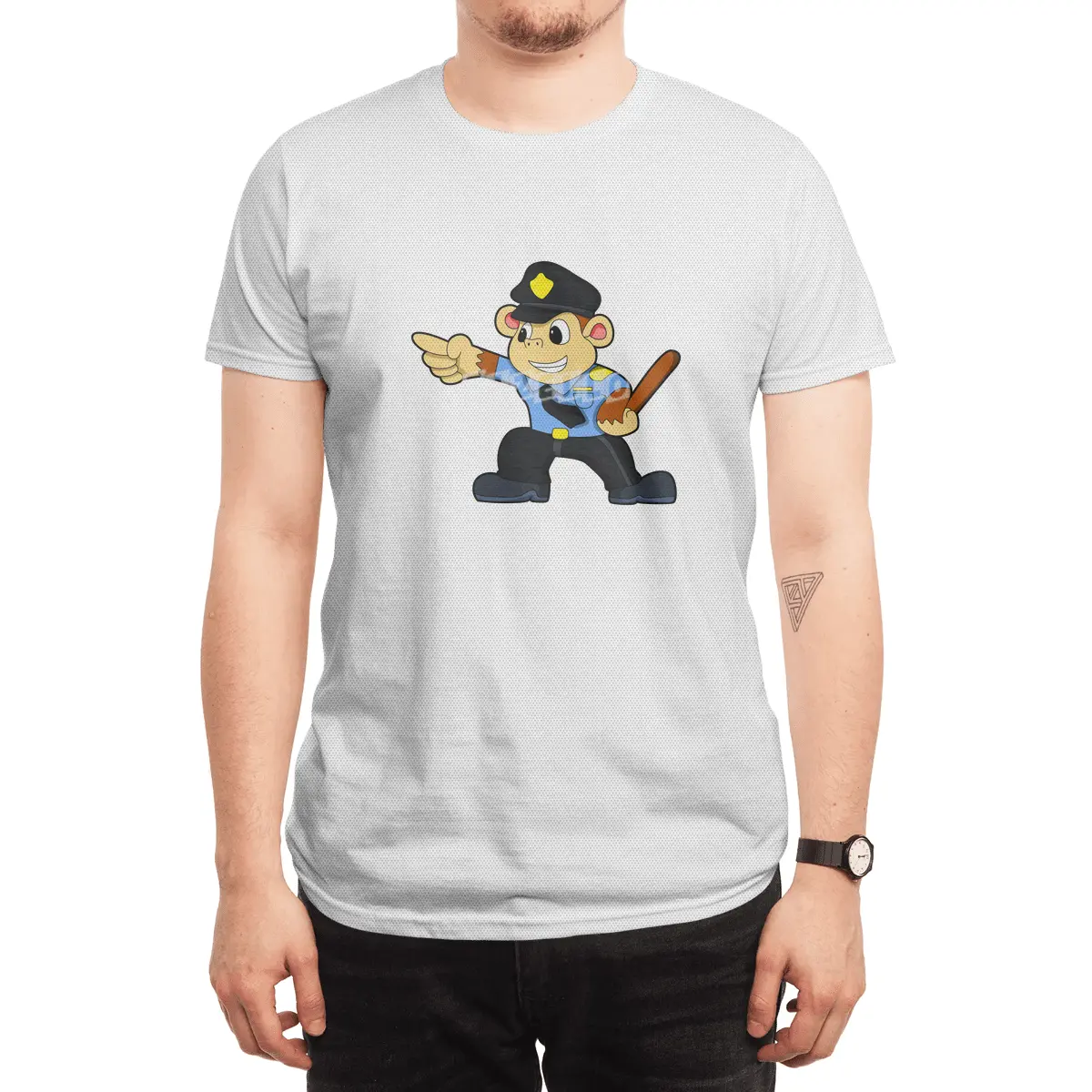 Monkey as Police officer - Police Spor T-Shirt