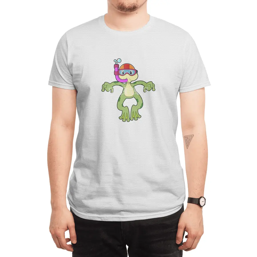 Frog at Diving with Snorkel Spor T-Shirt