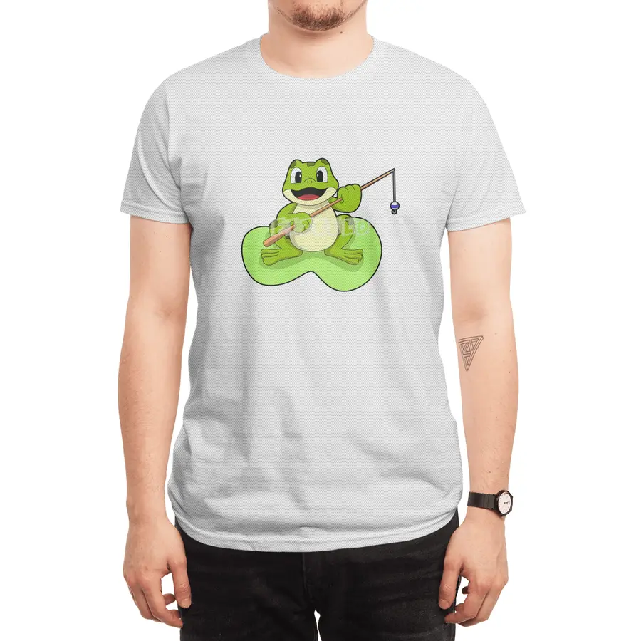 Frog at Fishing with Fishing rod Spor T-Shirt