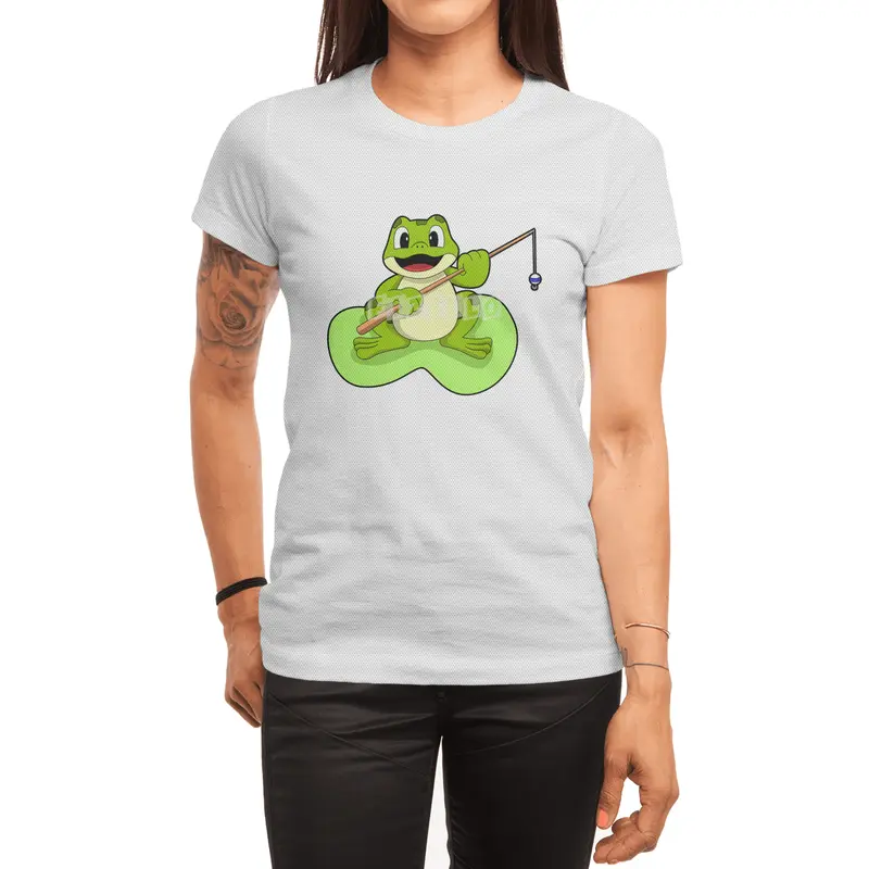 Frog at Fishing with Fishing rod Spor T-Shirt