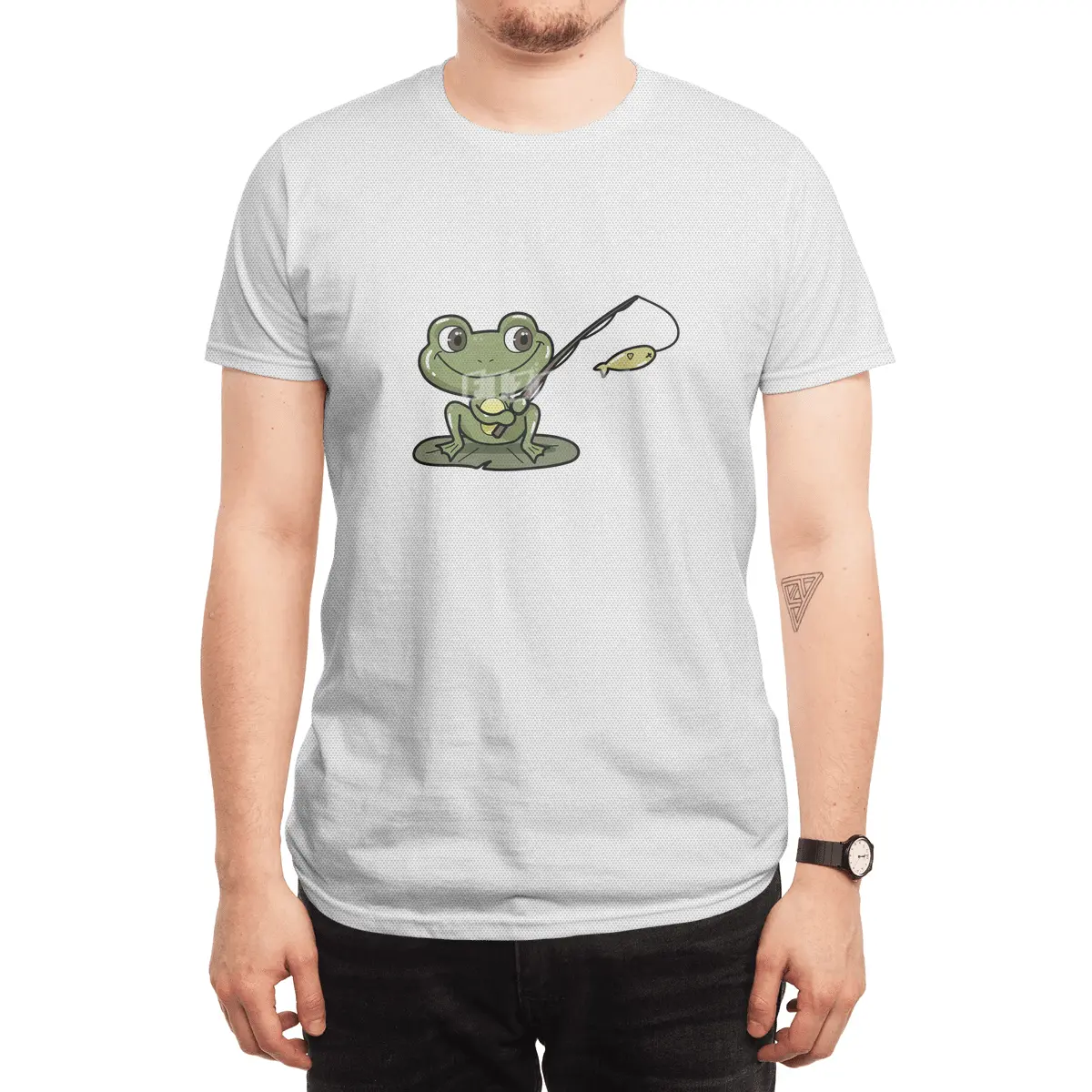 Frog at Fishing with Fishing rod Spor T-Shirt