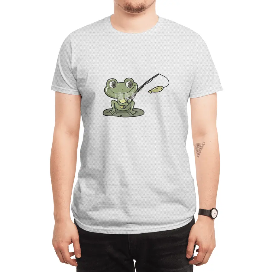 Frog at Fishing with Fishing rod Spor T-Shirt