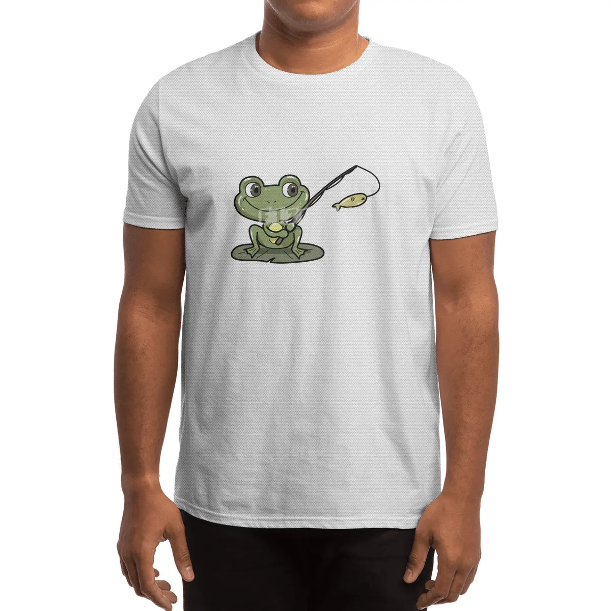 Frog at Fishing with Fishing rod Spor T-Shirt