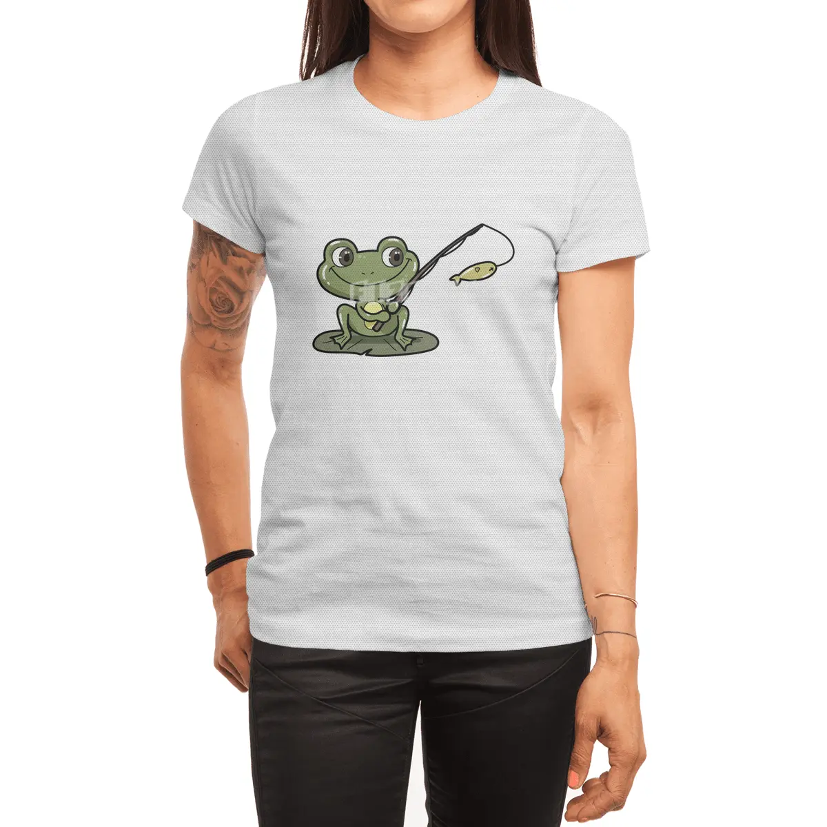 Frog at Fishing with Fishing rod Spor T-Shirt