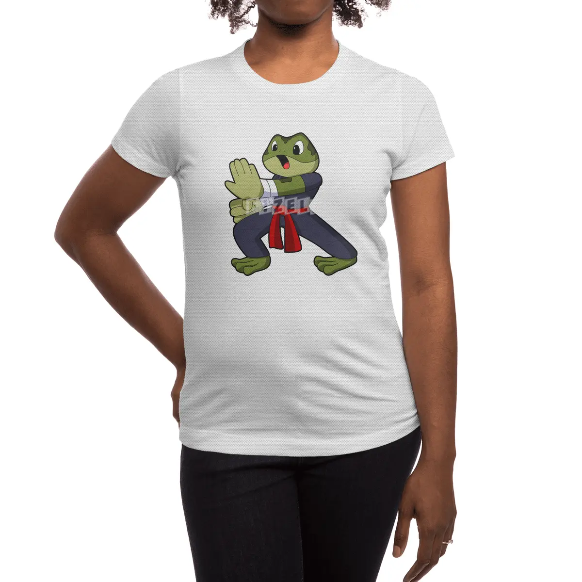 Frog at Martial arts Karate with Belt Spor T-Shirt