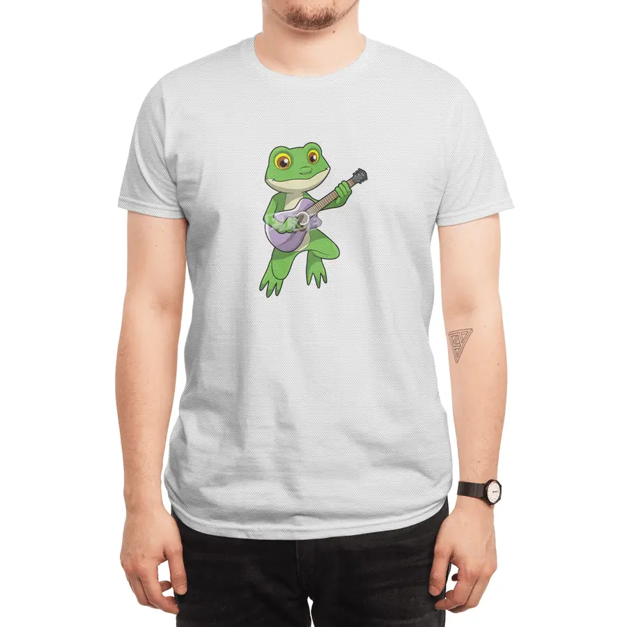 Frog at Music with Guitar Spor T-Shirt