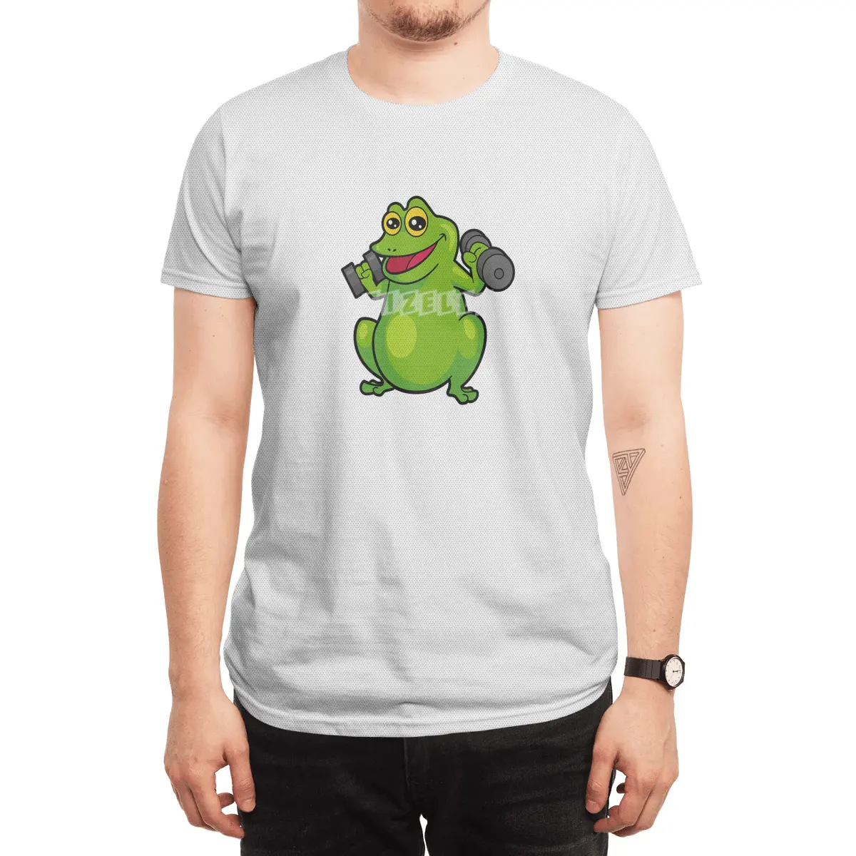 Frog at shoulder training with Dumbbells Spor T-Shirt