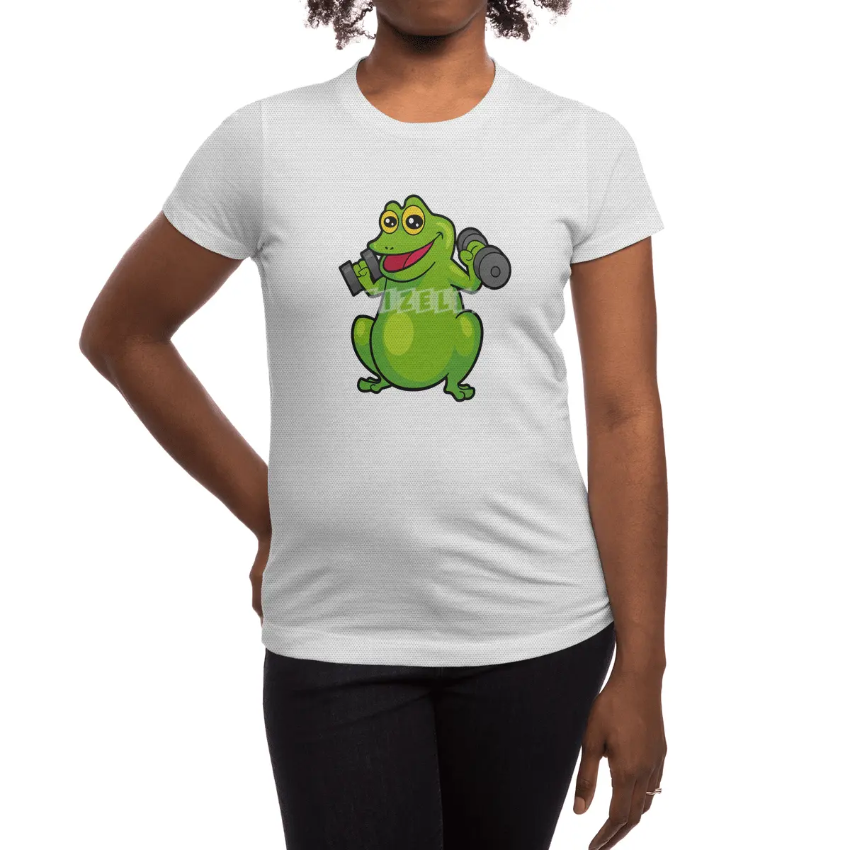 Frog at shoulder training with Dumbbells Spor T-Shirt