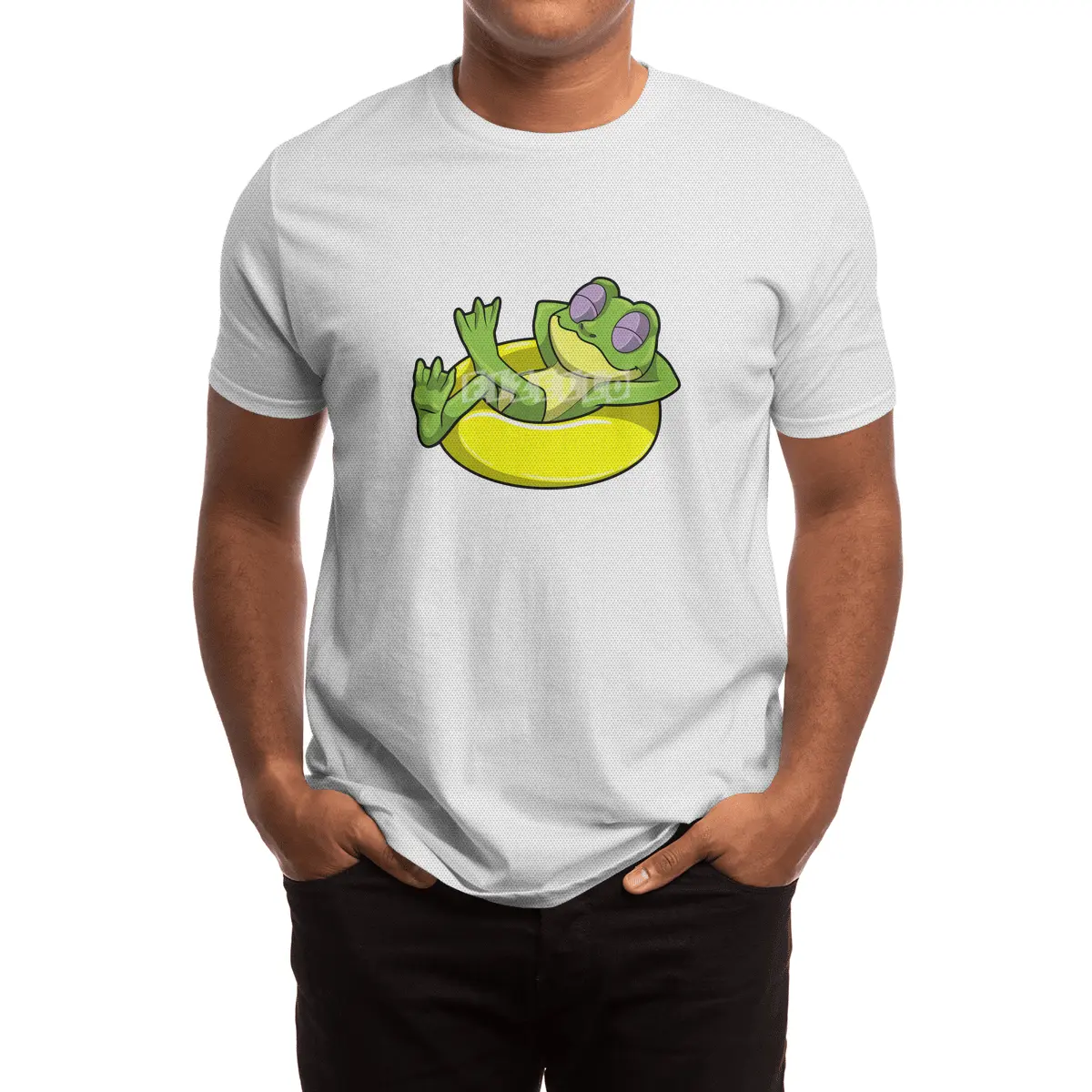 Frog at Swimming with Swim ring Spor T-Shirt