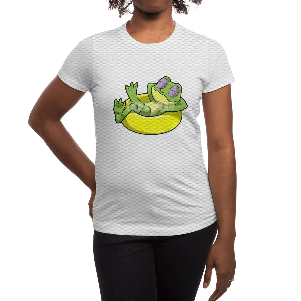 Frog at Swimming with Swim ring Spor T-Shirt