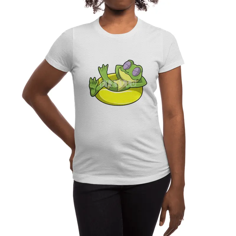 Frog at Swimming with Swim ring Spor T-Shirt