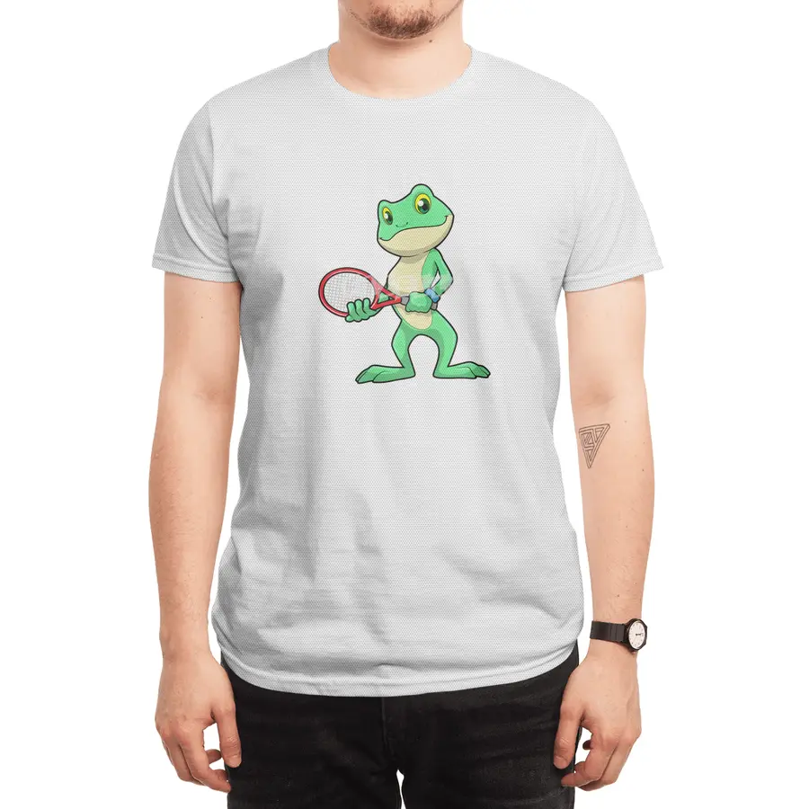 Frog at Tennis with Tennis racket Spor T-Shirt