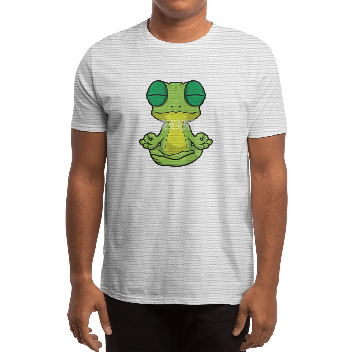 Frog at Yoga Stretching exercises in Cross-legged Spor T-Shirt