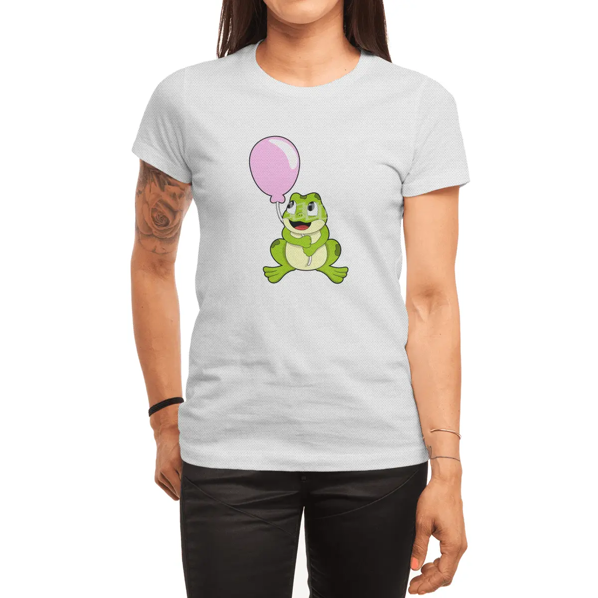 Frog with Balloon Spor T-Shirt