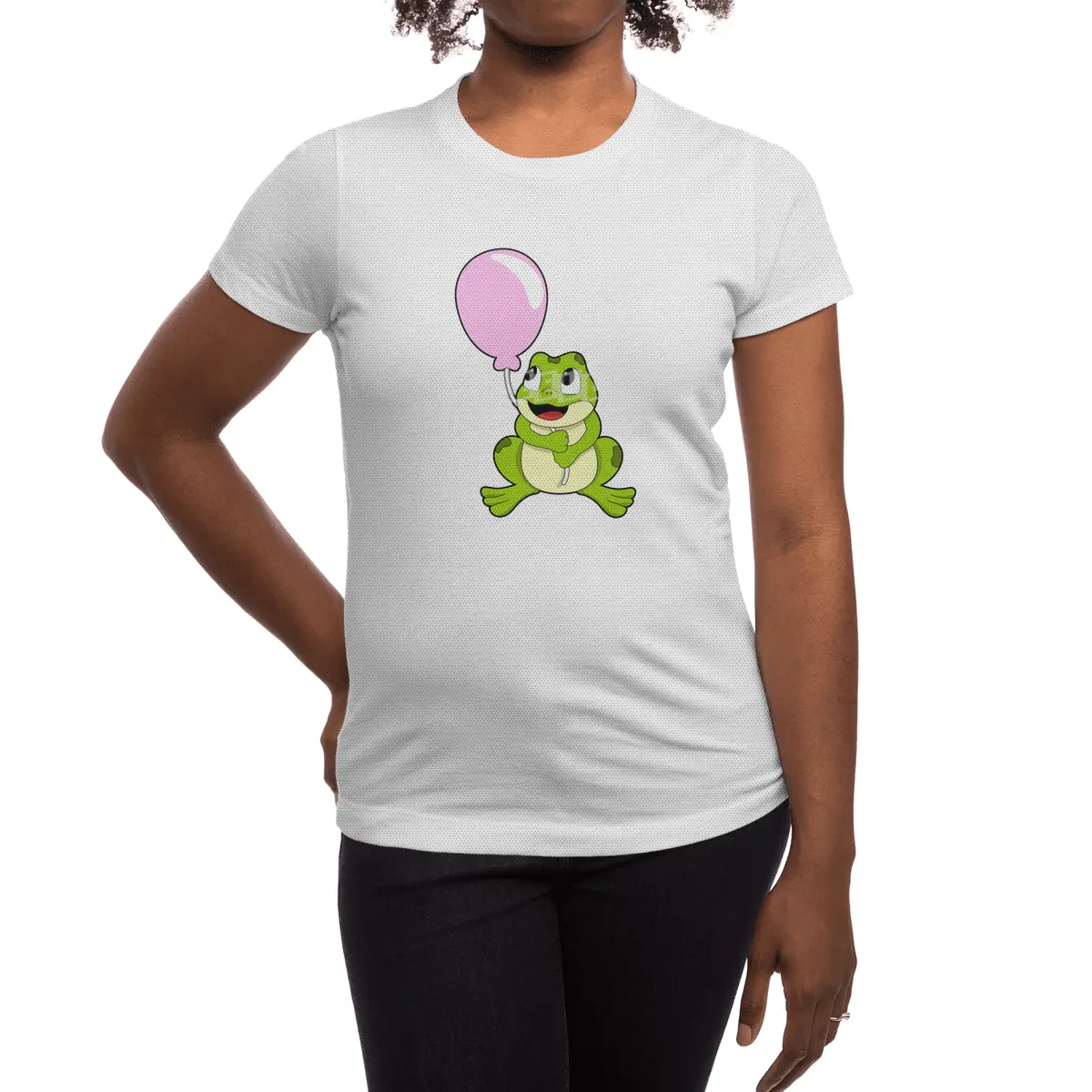 Frog with Balloon Spor T-Shirt