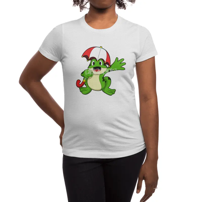 Frog with Umbrella Spor T-Shirt
