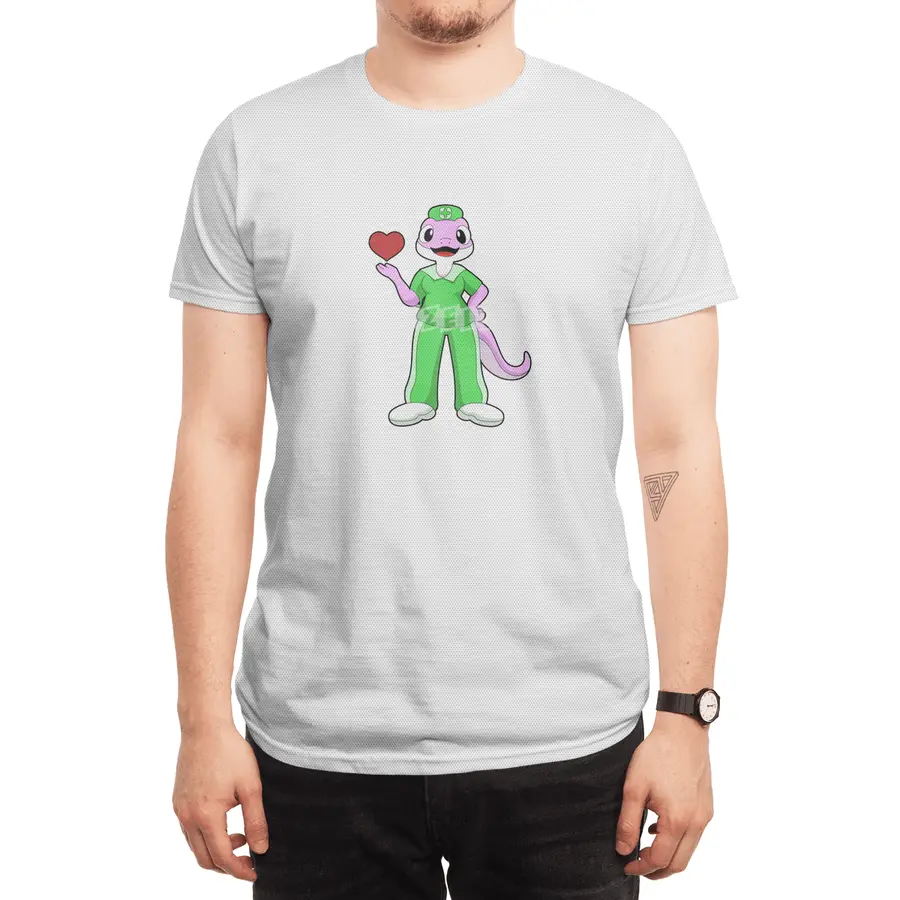 Geko as Nurse with Heart Spor T-Shirt