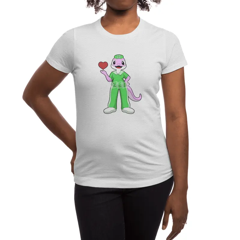 Geko as Nurse with Heart Spor T-Shirt