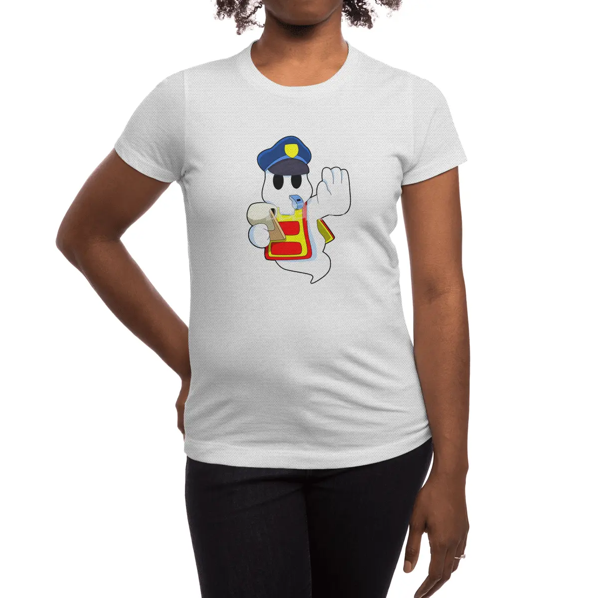Ghost as Police officer with Whistle Spor T-Shirt