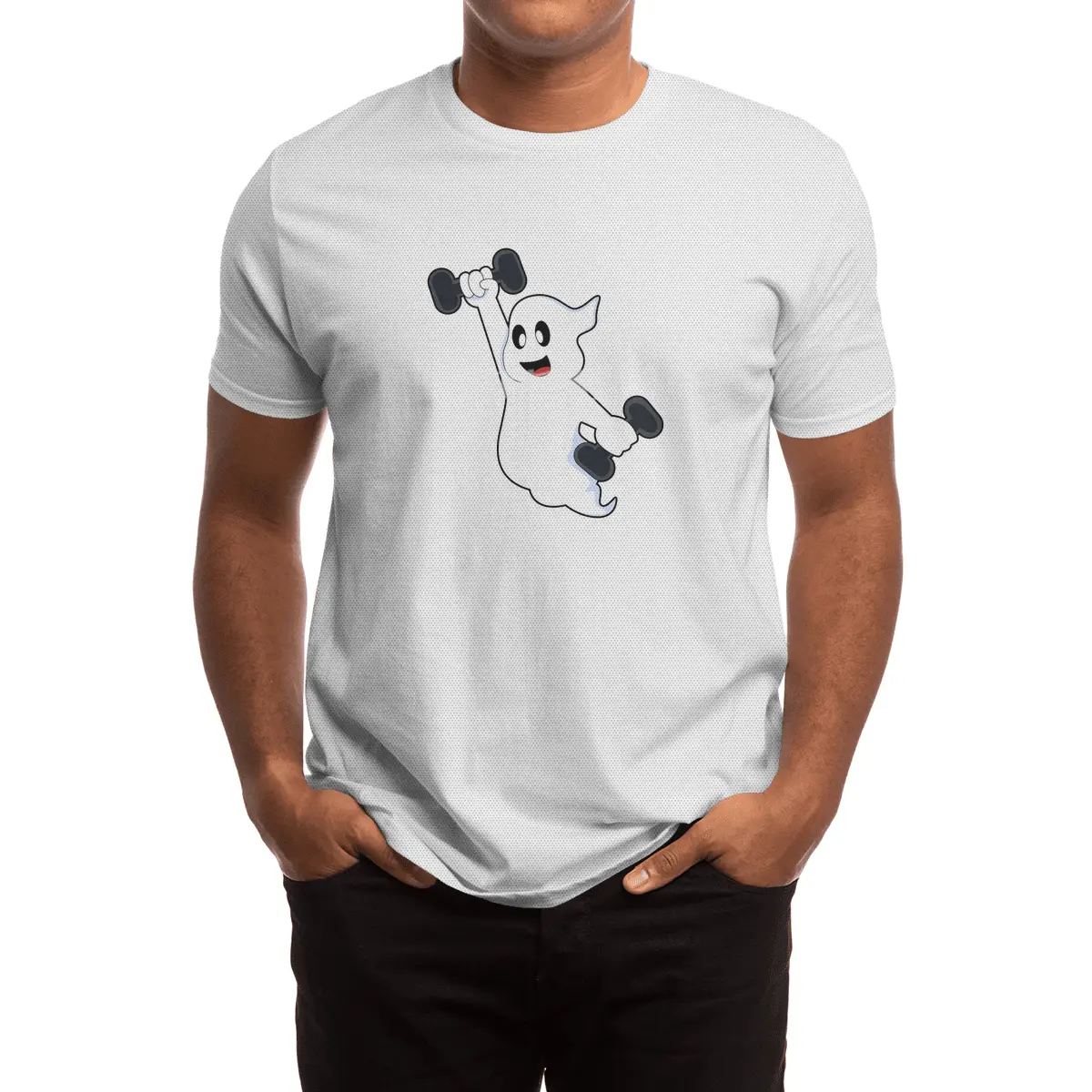 Ghost at Strength training with Dumbbells Spor T-Shirt