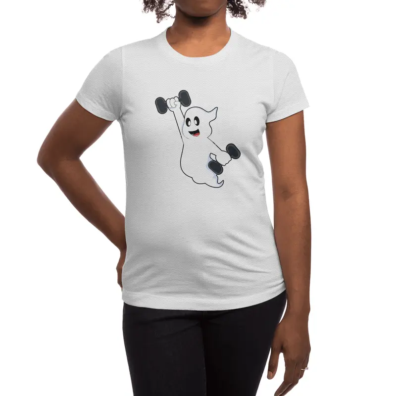 Ghost at Strength training with Dumbbells Spor T-Shirt