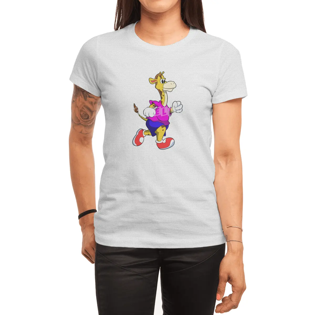 Giraffe at Running Spor T-Shirt
