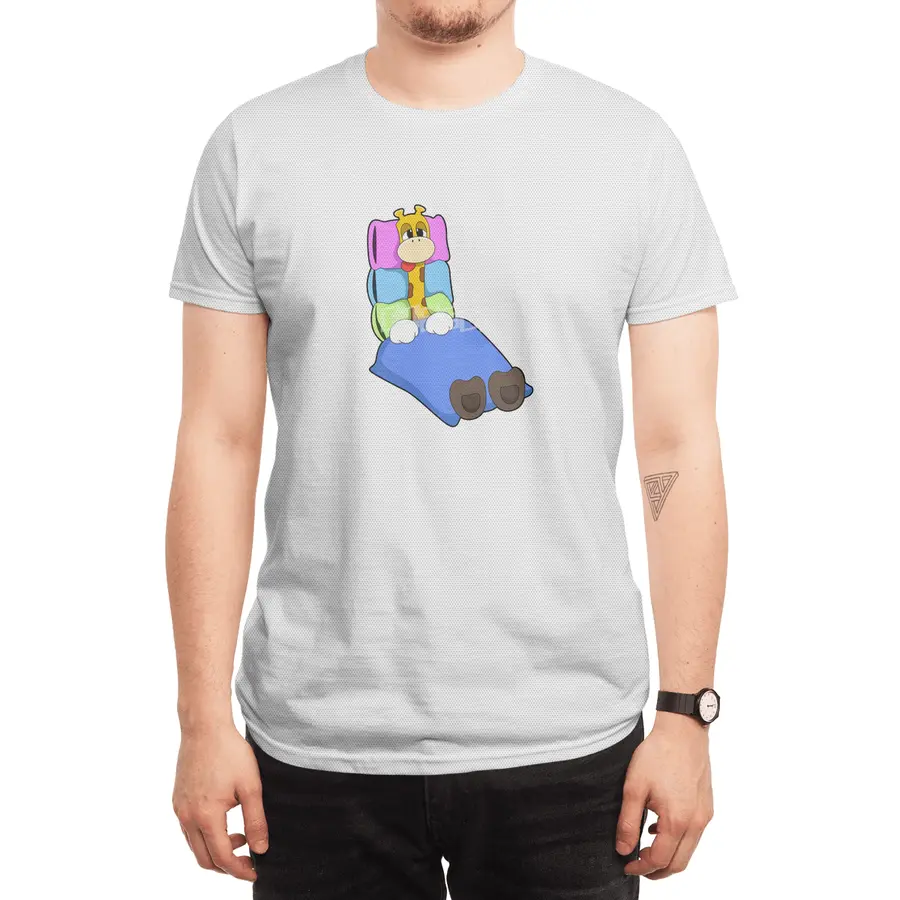 Giraffe at Sleeping with Blanket & Pillow Spor T-Shirt