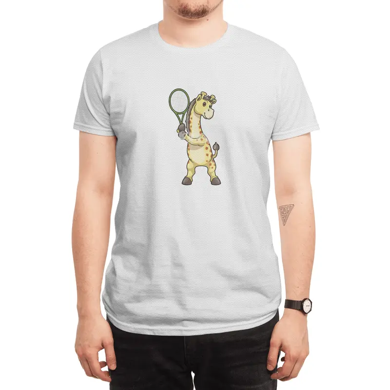 Giraffe at Tennis with Tennis racket Spor T-Shirt
