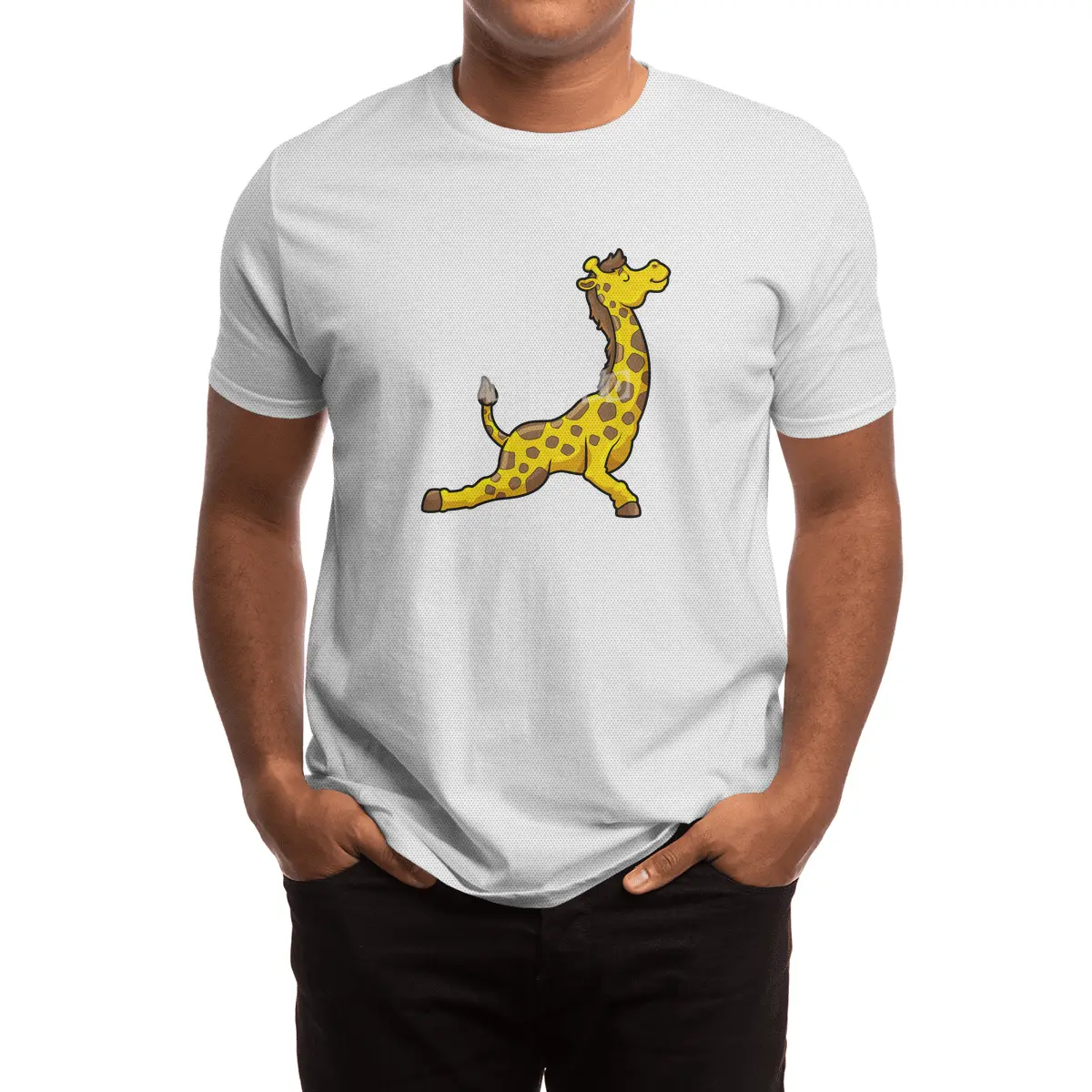 Giraffe at Yoga Stretching exercises Legs & Neck Spor T-Shirt