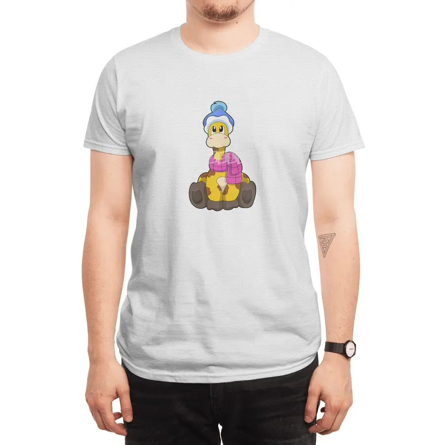 Giraffe in Winter with Scarf & Hat Spor T-Shirt