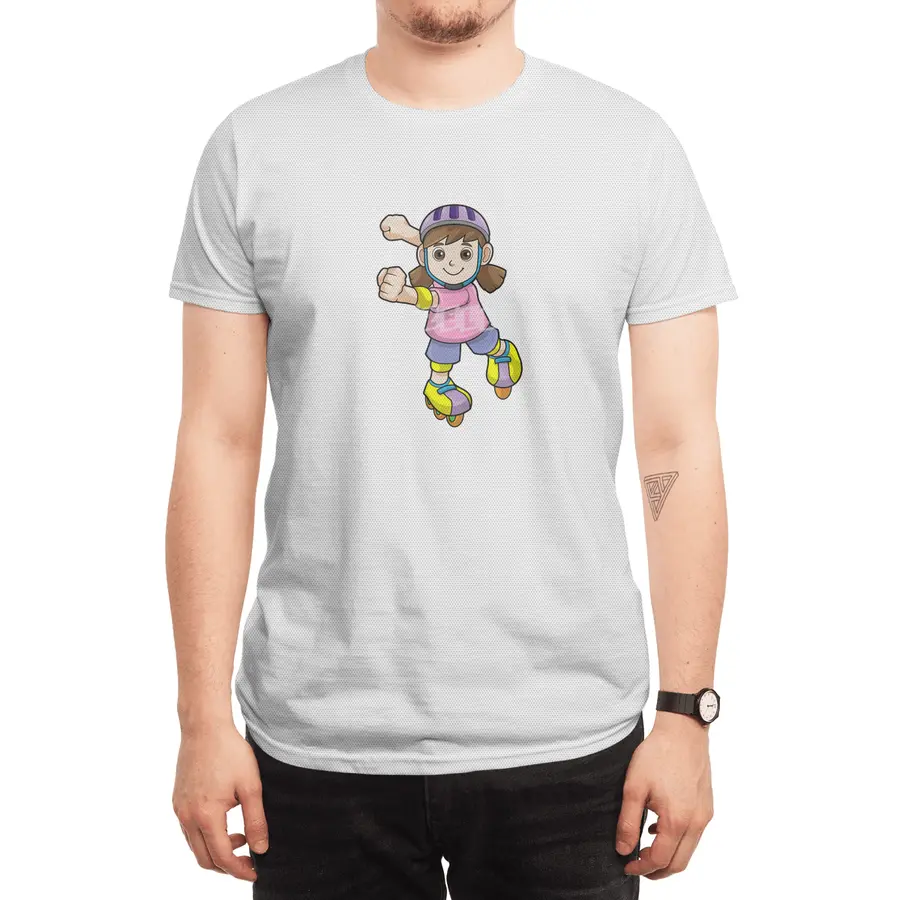 Girl as Skater with Inline skates & Helmet Spor T-Shirt