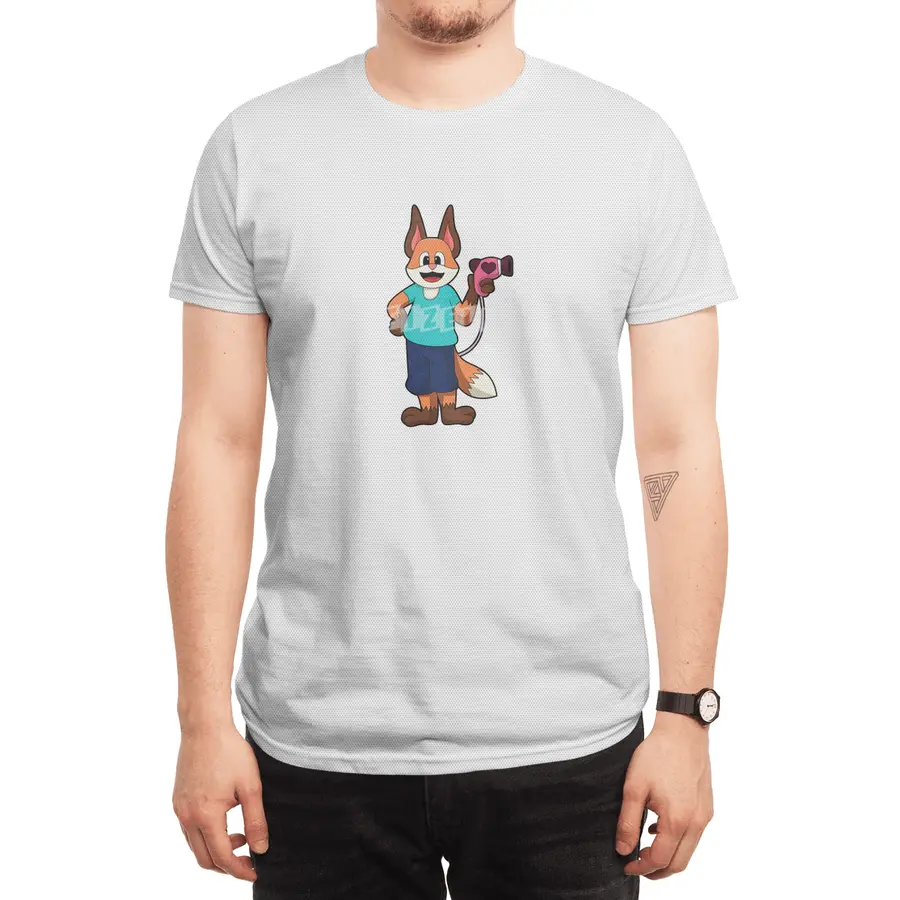 Fox as Hairdresser with Hairdryer Spor T-Shirt