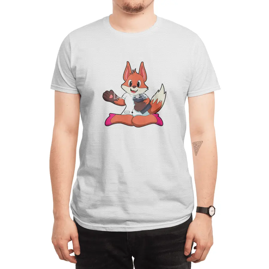 Fox as Nurse with Notepad Spor T-Shirt