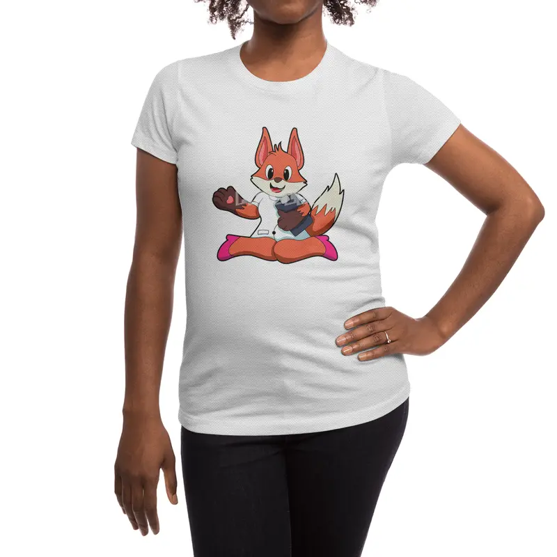 Fox as Nurse with Notepad Spor T-Shirt