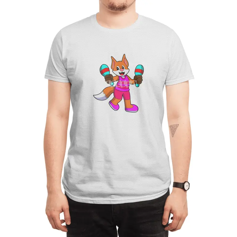 Fox as Singer with Microphone Spor T-Shirt