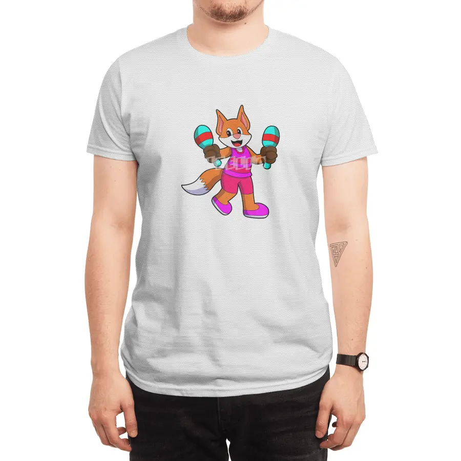 Fox as Singer with Microphone Spor T-Shirt