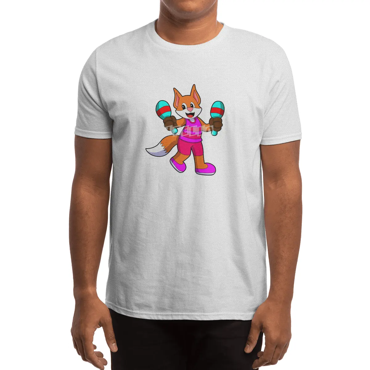 Fox as Singer with Microphone Spor T-Shirt