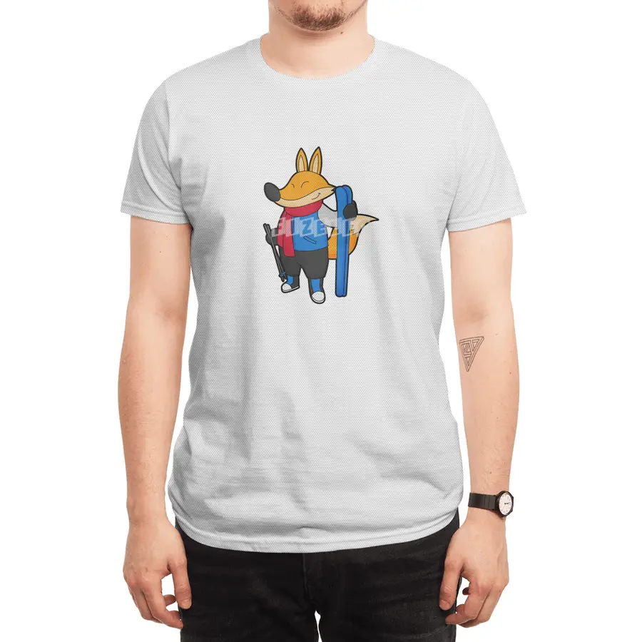 Fox as Skier with Ski Spor T-Shirt
