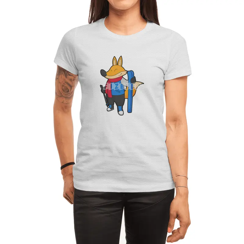 Fox as Skier with Ski Spor T-Shirt
