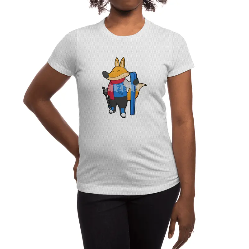 Fox as Skier with Ski Spor T-Shirt
