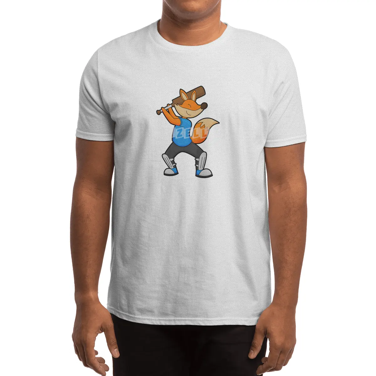 Fox at Cricket with Cricket bat Spor T-Shirt